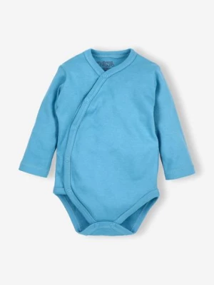 Body niemowlęce z bawełny organicznej - niebieskie - długi rękaw NINI