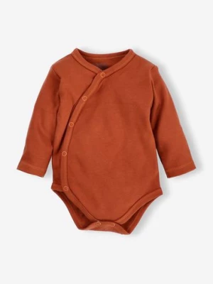 Body niemowlęce z bawełny organicznej - brązowe NINI