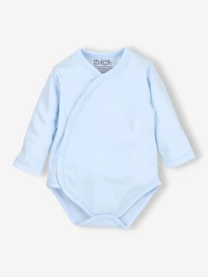 Body niemowlęce z bawełny organicznej - długi rękaw - niebieskie NINI