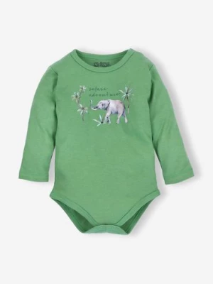 Body niemowlęce z bawełny organicznej - Safari - zielone NINI
