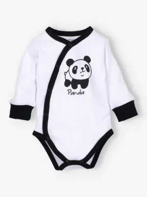 Body niemowlęce z bawełny organicznej dla chłopca - panda NINI
