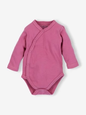 Body niemowlece z bawelny organicznej dla dziewczynki fioletowe długi rękaw NINI