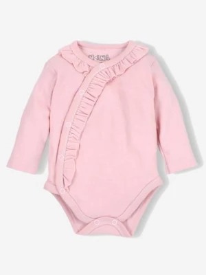 Body niemowlęce z bawełny organicznej dla dziewczynki - wyprawka - różowe NINI