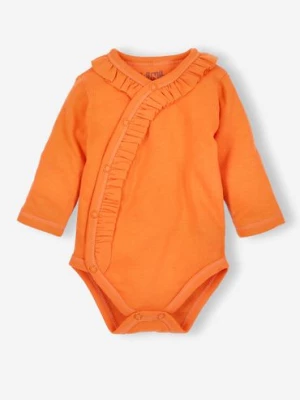 Body niemowlęce z bawełny organicznej dla dziewczynki - pomarańczowe NINI
