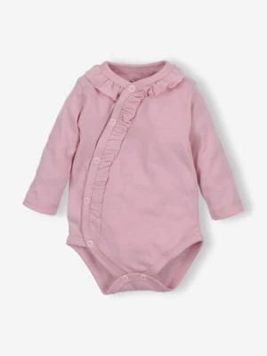 Body niemowlęce kopertowe z bawełny organicznej - fioletowe NINI