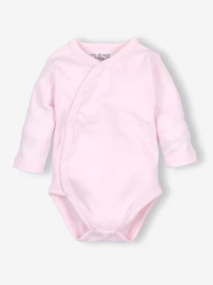 Body niemowlece z bawelny organicznej dla dziewczynki różowe długi rękaw NINI