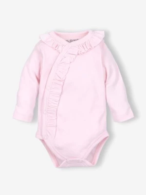 Body niemowlęce z bawełny organicznej dla dziewczynki - różowe NINI