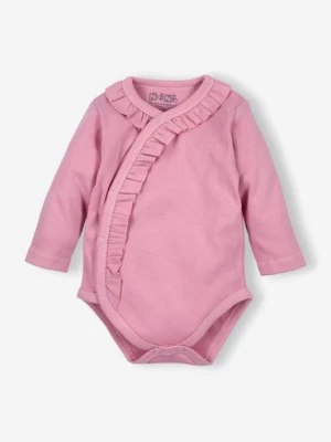 Body niemowlęce kopertowe z bawełny organicznej - różowe NINI