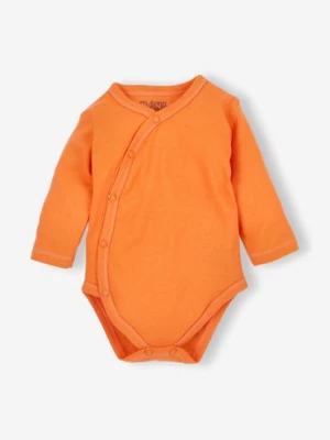 Body niemowlece z bawelny organicznej pomarańczowe długi rękaw NINI