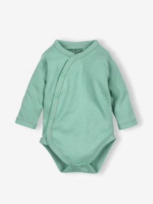 Body niemowlęce z bawełny organicznej kopertowe - zielone NINI