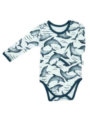 Body niemowlęce z długim rękawem w delfiny Nicol