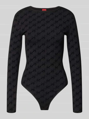 Body o kroju slim fit z mieszanki bawełny i modalu model 'FLOKKY' Hugo Czarny
