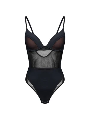 Body SEDUCE czarne push-up z odkrytymi plecami Esotiq