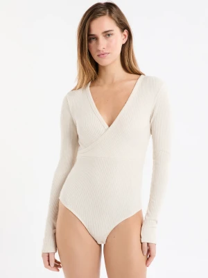 Body z długimi rękawami kopertowe Etam