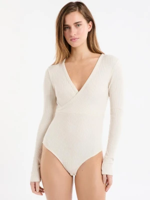 Body z długimi rękawami kopertowe Etam