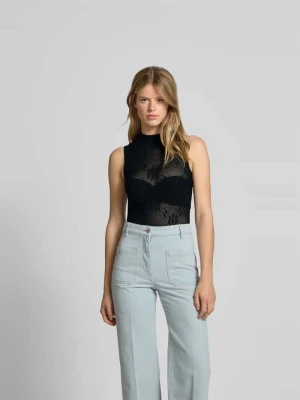 Body z imitacji dzianiny Victoria Beckham Czarny