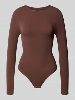 Body z mieszanka wiskozy z okrągły dekolt Magic Bodyfashion Ciemnobrązowy