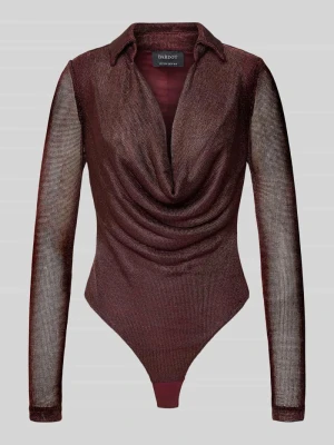 Body z mieszanki wiskozy z wykładanym kołnierzem model ‘LOREL’ bardot