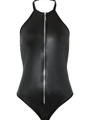 Body ze stringami ouvert z materiału z efektem wetlook bonprix