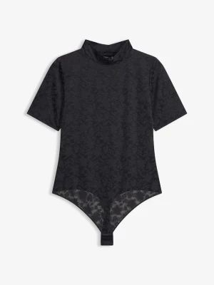Body ze stringami z miękkiego materiału BonPrix czarny