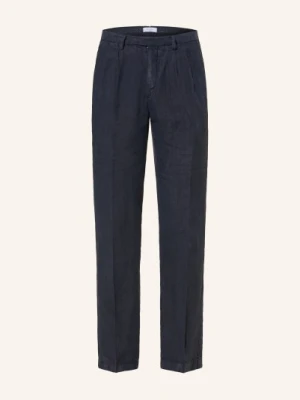 Boglioli Spodnie Lniane Regular Fit blau