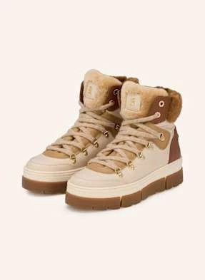 Bogner Botki Sznurowane Vaduz Ze Sztucznym Futrem beige