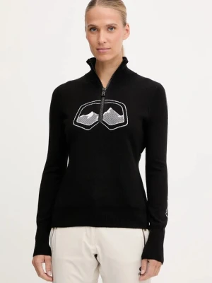 BOGNER Fire+Ice sweter z dodatkiem wełny AZRA damski kolor czarny lekki z półgolfem 84538499