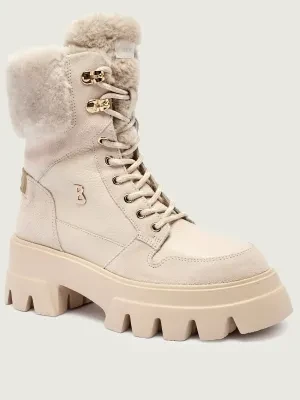 Bogner Skórzane botki na platformie SAPPORO 3 | shearling