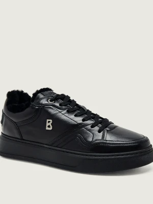 Bogner Skórzane sneakersy Milan 24 A | shearling | z dodatkiem wełny czarny