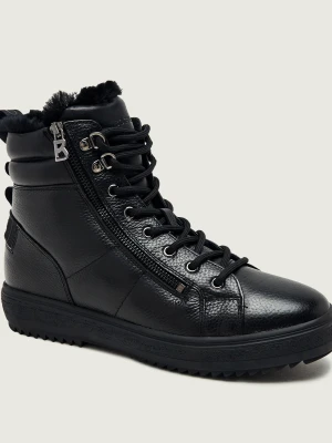 Bogner Skórzane trapery Anchorage S | z dodatkiem wełny | shearling czarny