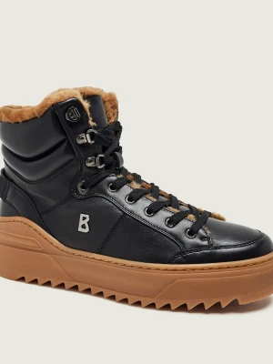 Bogner Skórzane trapery Bucharest 6 | shearling | z dodatkiem wełny czarny