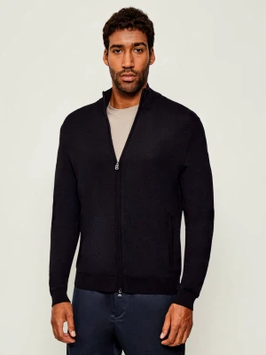 Bogner Wełniany sweter OSCAR | Slim Fit granatowy