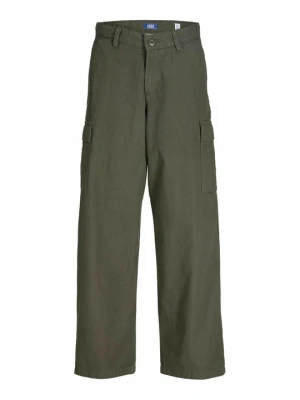 Bojówki Jack & Jones Kids ciemnozielony