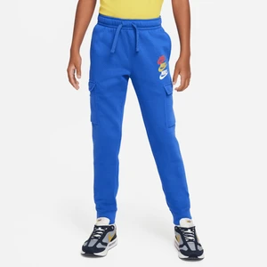 Bojówki z dzianiny dla dużych dzieci (chłopców) Nike Sportswear Standard Issue - Niebieski