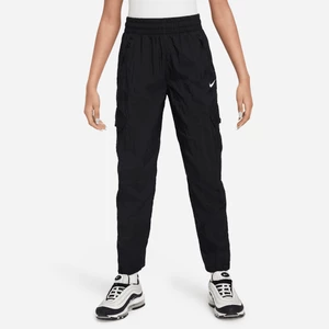 Bojówki z tkaniny z wysokim stanem dla dużych dzieci (dziewcząt) Nike Sportswear - Czerń