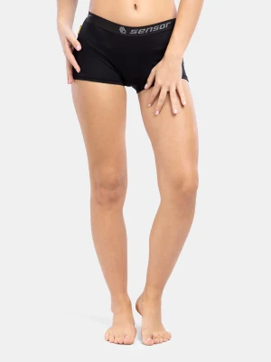 Bokserki damskie Sensor Merino Active Panties Boyshort - black