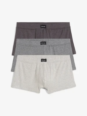 Bokserki hipster z bawełną (3 pary) BonPrix szary