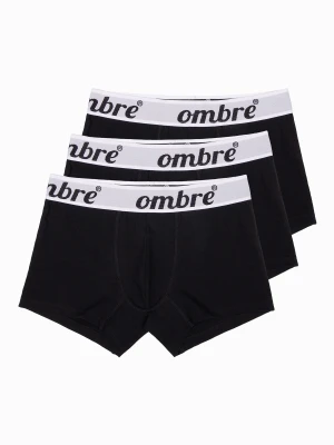 Bokserki męskie bawełniane 3-pak - czarne Ombre Clothing