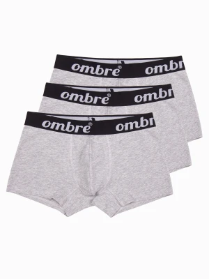 Bokserki męskie bawełniane 3-pak - szare - Rozmiar: XXL Ombre Clothing