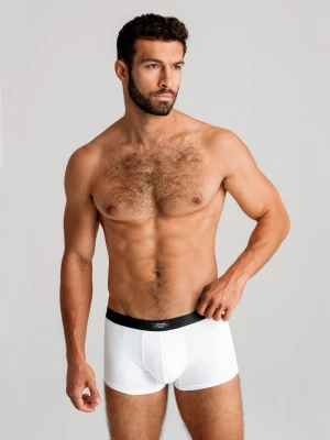 Bokserki męskie bawełniane - białe Ombre Clothing