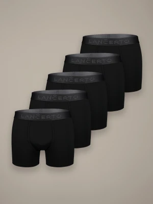 Bokserki Męskie Czarne z Modalem - Zestaw 5 Par Lancerto