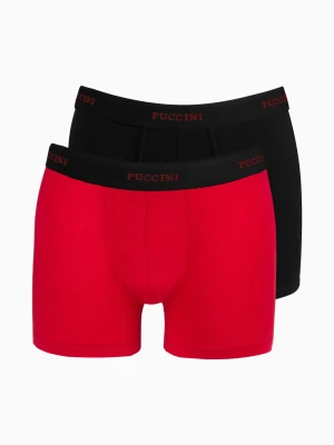 Bokserki męskie dwupak rozmiar M czarne i czerwone Puccini