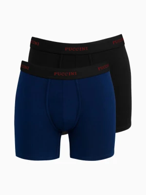 Bokserki męskie dwupak rozmiar M czarne i granatowe Puccini