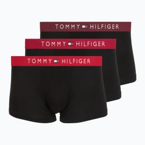 Bokserki męskie Tommy Hilfiger Trunk WB 3 pack medium red / rasp juice / burgundy Czarny