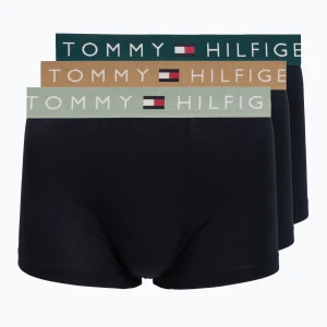 Bokserki męskie Tommy Hilfiger Trunk WB 3 pack nb / saf canvas / mnty grey / deep spru Czarny