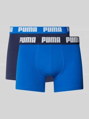 Bokserki o kroju slim fit z mieszanki bawełny w zestaw 2 szt. model 'EVERDAY' Puma Błękitny