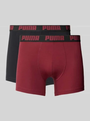 Bokserki o kroju slim fit z mieszanki bawełny w zestaw 2 szt. model 'EVERDAY' Puma Bordowy