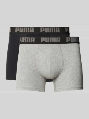 Bokserki o kroju slim fit z mieszanki bawełny w zestaw 2 szt. model 'EVERDAY' Puma Jasnoszary