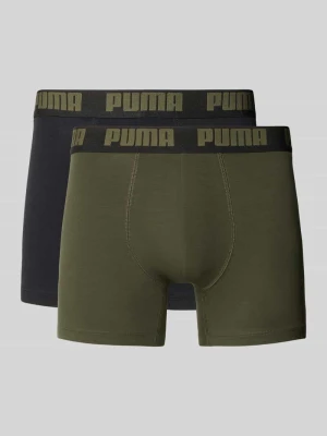 Bokserki o kroju slim fit z mieszanki bawełny w zestaw 2 szt. model 'EVERDAY' Puma Khaki