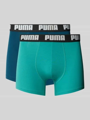 Bokserki o kroju slim fit z mieszanki bawełny w zestaw 2 szt. model 'EVERDAY' Puma Petrol